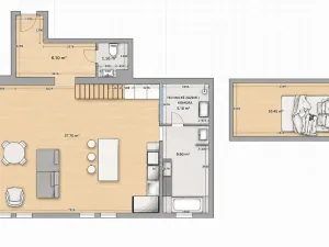 Pronájem bytu 1+kk, Praha - Vršovice, Slovinská, 54 m2