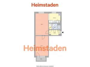 Pronájem bytu 2+kk, Ostrava - Poruba, Francouzská, 53 m2