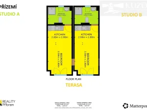 Pronájem bytu 1+kk, Příbram - Orlov, 22 m2