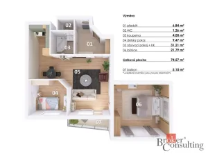 Prodej bytu 3+kk, Třebíč - Nové Město, Na Kopcích, 74 m2
