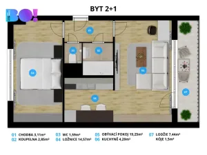 Prodej bytu 2+1, Orlová, Květinová, 53 m2