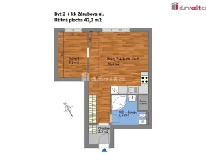 Prodej bytu 2+kk, Praha - Kamýk, Zárubova, 43 m2