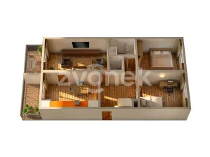 Pronájem bytu 3+1, Lukov, U Rybníka, 73 m2