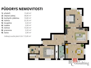 Prodej bytu 3+1, Liberec - Liberec I-Staré Město, Vítězná, 110 m2