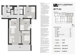 Prodej bytu 4+kk, Havlíčkův Brod, Ledečská, 101 m2