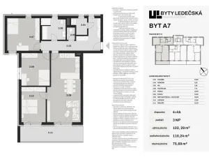 Prodej bytu 4+kk, Havlíčkův Brod, Ledečská, 102 m2