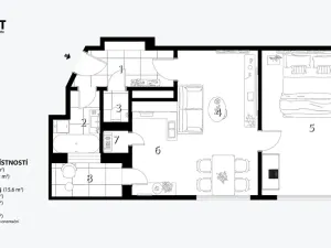 Prodej bytu 1+1, Brno, Pod kaštany, 49 m2