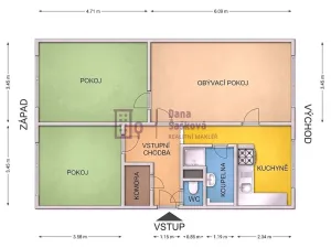 Prodej bytu 3+1, Jindřichův Hradec - Jindřichův Hradec III, sídliště Vajgar, 73 m2