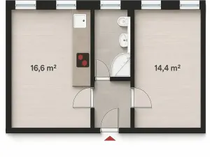 Pronájem bytu 2+kk, Brno, Franzova, 38 m2