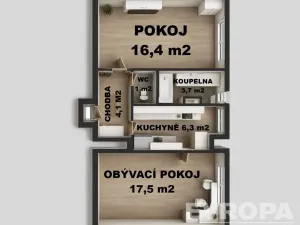 Pronájem bytu 2+1, Hradec nad Moravicí, Písecká, 52 m2