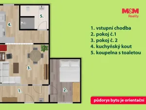 Pronájem bytu 2+kk, Holice, Husova, 55 m2