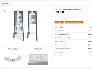 Prodej bytu 2+kk, Praha - Chodov, Valentova, 43 m2