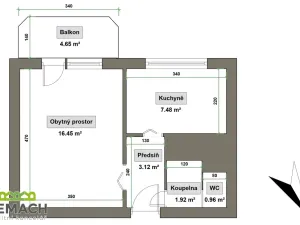 Prodej bytu 1+1, Uherské Hradiště, Štěpnická, 31 m2