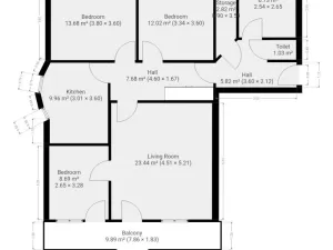 Pronájem bytu 4+1, České Budějovice - České Budějovice 2, Lipová, 96 m2