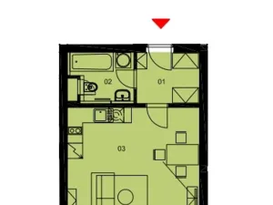Pronájem bytu 1+kk, Hradec Králové - Nový Hradec Králové, Jana Masaryka, 38 m2