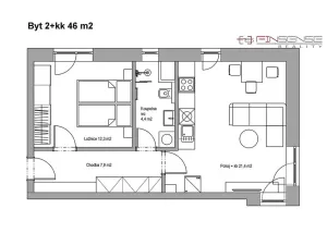 Pronájem bytu 2+kk, Kladno, Pavlisova, 45 m2