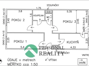 Prodej bytu 3+1, Praha - Modřany, Rakovského, 65 m2