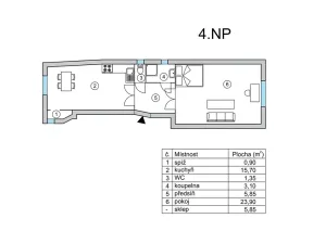 Prodej bytu 1+1, Praha - Karlín, Hybešova, 51 m2