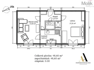 Prodej bytu 2+1, Duchcov, 49 m2