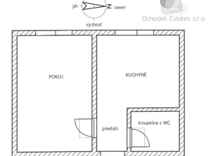 Pronájem bytu 1+1, Kostelec na Hané, Sportovní, 33 m2