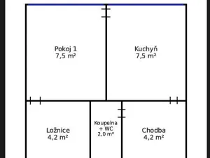 Pronájem bytu 1+1, Slaný, Bezručova, 33 m2