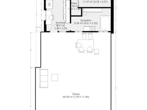Pronájem bytu 2+kk, Brno, Masná, 47 m2