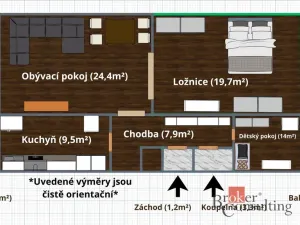 Prodej bytu 3+1, Pardubice - Zelené Předměstí, Sladkovského, 90 m2