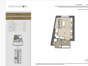 Pronájem bytu 1+kk, Praha - Vršovice, Přípotoční, 28 m2