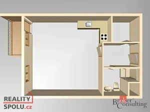 Pronájem bytu 2+kk, Praha - Libeň, Matějkova, 49 m2