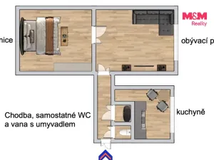 Pronájem bytu 2+1, Znojmo, Dr. Milady Horákové, 55 m2