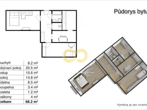 Prodej bytu 3+1, Týn nad Vltavou, Hlinecká, 68 m2