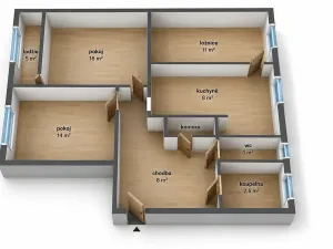 Pronájem bytu 3+1, Zlín, třída Tomáše Bati, 63 m2