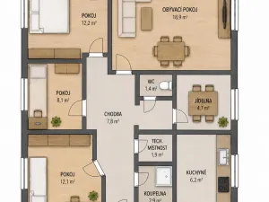 Pronájem bytu 4+1, Olomouc - Nové Sady, Trnkova, 81 m2