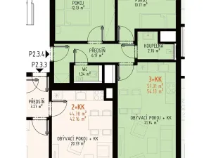 Prodej bytu 3+kk, Brno, Veveří, 68 m2