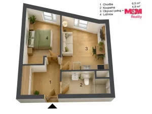 Pronájem bytu 1+kk, Hořovice, U Štěpánků, 38 m2