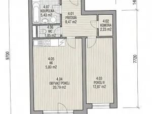 Pronájem bytu 2+kk, Praha - Kunratice, Merhoutova, 60 m2