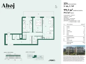 Prodej bytu 3+kk, Praha, Československého exilu, 97 m2