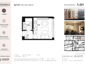 Prodej bytu 1+kk, Praha - Holešovice, Vinařská, 22 m2