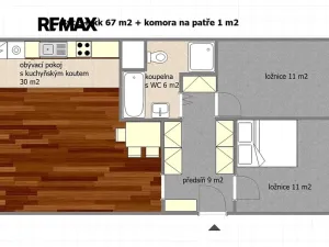 Pronájem bytu 3+kk, Praha - Krč, Na strži, 67 m2