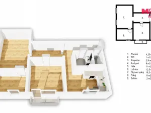 Prodej bytu 3+1, Hluboká nad Vltavou, Nerudova, 66 m2