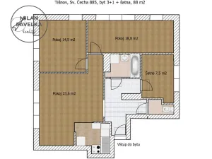Prodej bytu 3+1, Tišnov, Sv. Čecha, 88 m2
