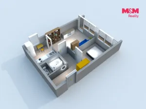 Pronájem bytu 2+1, Zruč nad Sázavou, Poštovní, 40 m2