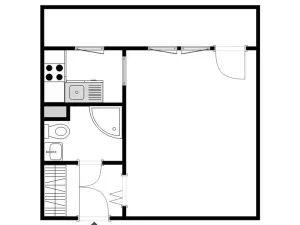 Pronájem bytu 1+kk, Praha - Podolí, Kaplická, 33 m2