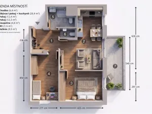 Pronájem bytu 3+kk, Teplice, Novoveská, 62 m2