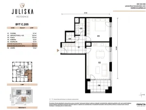 Pronájem bytu 2+kk, Praha - Dejvice, Pod Juliskou, 56 m2