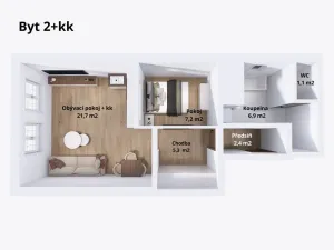 Prodej bytu 2+kk, Šternberk, Čechova, 45 m2