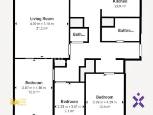 Pronájem bytu 4+1, Zlín, Moravská, 87 m2