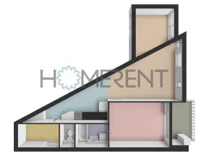 Pronájem bytu 2+kk, Praha - Podolí, Brabcova, 52 m2