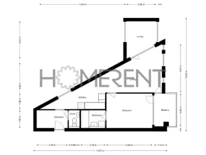 Pronájem bytu 2+kk, Praha - Podolí, Brabcova, 52 m2