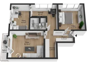 Prodej bytu 3+1, Sezimovo Ústí, náměstí Tomáše Bati, 54 m2